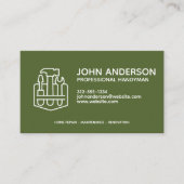 Moderne Berufliche Handyman Services Green Visitenkarte (Vorderseite)
