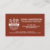 Moderne Berufliche Handyman Services Red Visitenkarte (Vorderseite)