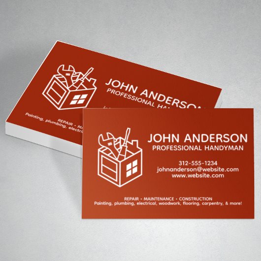 Moderne Berufliche Handyman Services Red Visitenkarte