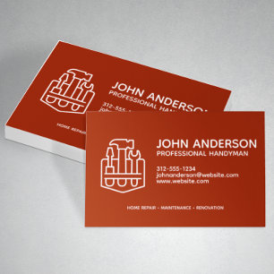 Moderne Berufliche Handyman Services Red Visitenkarte