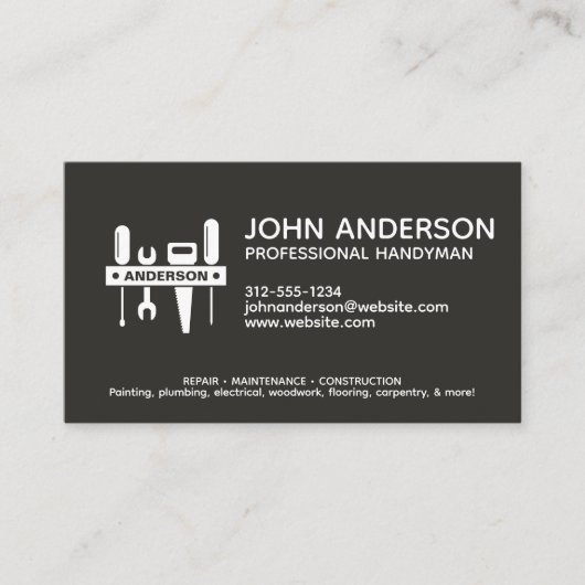 Moderne Berufliche Handyman-Services Visitenkarte (Vorderseite)