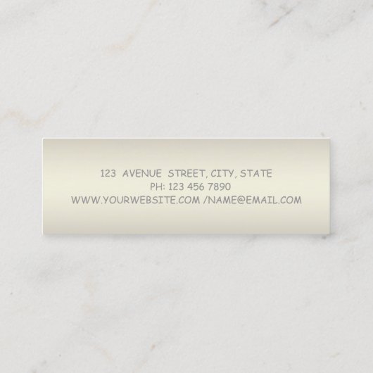 Moderne Berufliche, helle,glänzende Oberfläche Mini Visitenkarte (Rückseite)