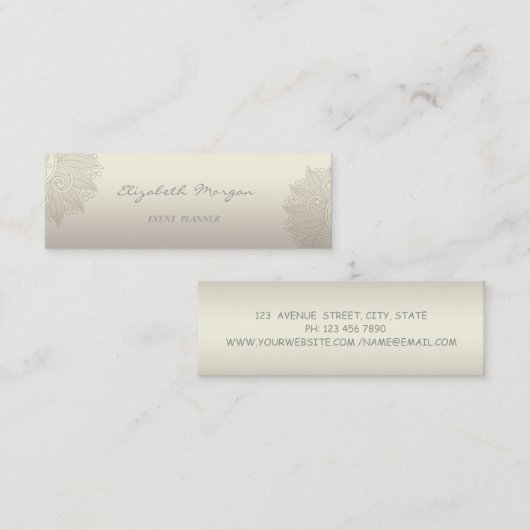 Moderne Berufliche, helle,glänzende Oberfläche Mini Visitenkarte (Vorne/Hinten)