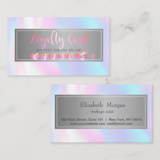 Moderne Berufliche Herzenslust, holografisch Treuekarte (Vorne/Hinten)