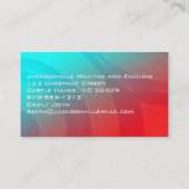 Moderne Berufliche HVAC-Visitenkarten Visitenkarte (Rückseite)