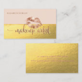 Moderne Berufliche Imitate Gold, Lippen, Makeup Ar Visitenkarte (Vorne/Hinten)