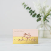 Moderne Berufliche Imitate Gold, Lippen, Makeup Ar Visitenkarte (Stehend Vorderseite)