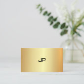 Moderne Berufliche Imitate Gold Monogram Elegant Visitenkarte (Stehend Vorderseite)