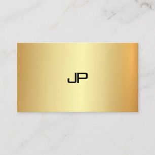Moderne Berufliche Imitate Gold Monogram Elegant Visitenkarte