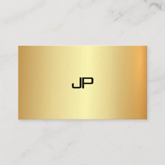 Moderne Berufliche Imitate Gold Monogram Elegant Visitenkarte (Vorderseite)