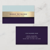 moderne berufliche Imitate Goldstreifen aquamarin  Visitenkarte (Vorne/Hinten)