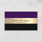 Moderne Berufliche Imitate Goldstreifen lila Visitenkarte (Vorderseite)