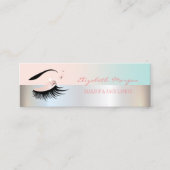 Moderne Berufliche Imitate Lashes, Silber, Makeup Mini Visitenkarte (Vorderseite)