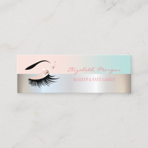Moderne Berufliche Imitate Lashes, Silber, Makeup Mini Visitenkarte