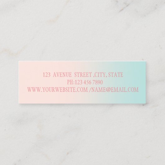 Moderne Berufliche Imitate Lashes, Silber, Makeup Mini Visitenkarte (Rückseite)