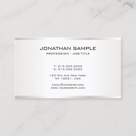 Moderne Berufliche Imitate mit eleganten Vorlagen Visitenkarte (Vorderseite)