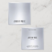 Moderne Berufliche Imitate Silver Elegante Vorlage Quadratische Visitenkarte (Vorne/Hinten)