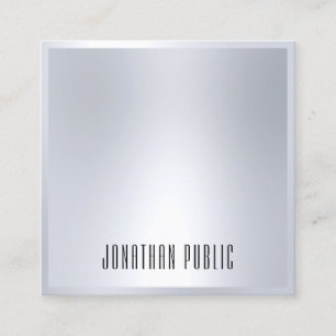 Moderne Berufliche Imitate Silver Elegante Vorlage Quadratische Visitenkarte