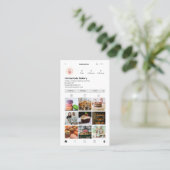 Moderne Berufliche Instagram Foto QR Code Bäckerei Visitenkarte (Stehend Vorderseite)