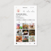 Moderne Berufliche Instagram Foto QR Code Bäckerei Visitenkarte (Vorderseite)