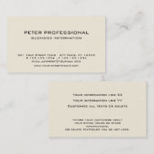 Moderne berufliche Kartenelfenbeincreme des Visitenkarte (Vorne/Hinten)