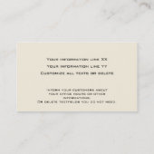 Moderne berufliche Kartenelfenbeincreme des Visitenkarte (Rückseite)