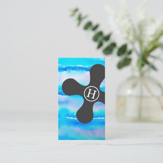 Moderne Berufliche Klempnerkarte Visitenkarte (Stehend Vorderseite)