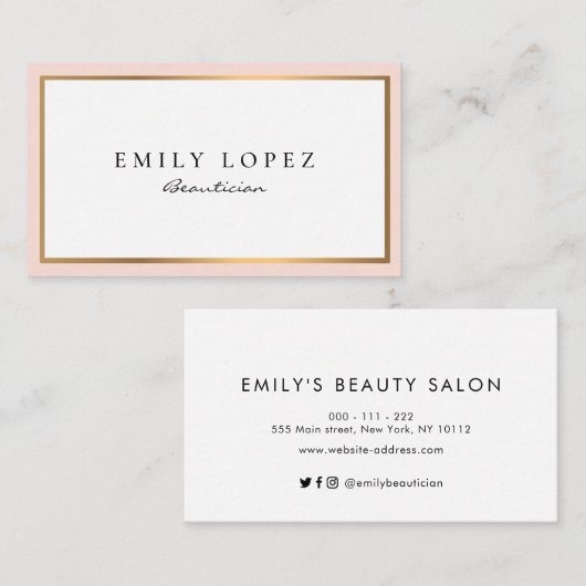 moderne berufliche Kosmetikkarte Visitenkarte (Vorne/Hinten)