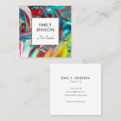 Moderne Berufliche Künstler Quadratische Visitenkarte (Vorne/Hinten)