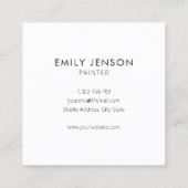 Moderne Berufliche Künstler Quadratische Visitenkarte (Rückseite)