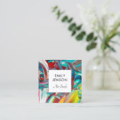 Moderne Berufliche Künstler Quadratische Visitenkarte (Stehend Vorderseite)