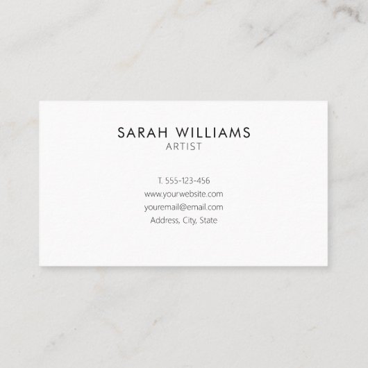 Moderne Berufliche Künstlerin Visitenkarte (Rückseite)