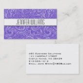 Moderne Berufliche Lavender Paisley Business Card Visitenkarte (Vorne/Hinten)
