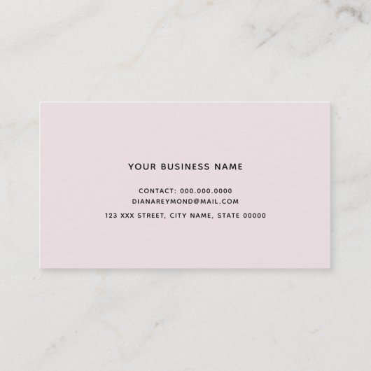 moderne berufliche, leicht rosa und Imitat Gold Visitenkarte (Rückseite)