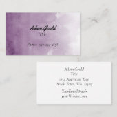 Moderne, Berufliche Lila Wasserfarbe Visitenkarte (Vorne/Hinten)