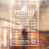 Moderne Berufliche Logoöffnungszeiten Weiß Fensteraufkleber (Blatt 2)