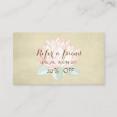 Moderne Berufliche Lotus Simple Referrkarte Empfehlungskarte (Vorderseite)