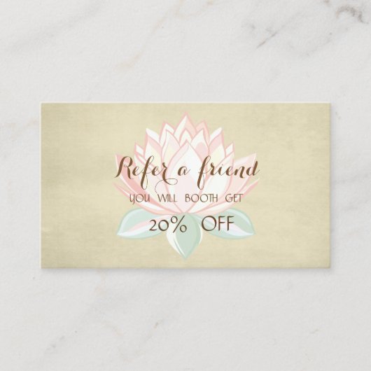 Moderne Berufliche Lotus Simple Referrkarte Empfehlungskarte (Vorderseite)