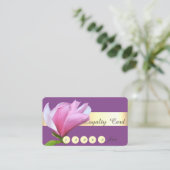 Moderne, Berufliche Magnolia Loyalty Card  Treuekarte (Stehend Vorderseite)