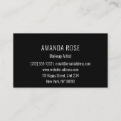 Moderne Berufliche Makeup Artist Hair Eyelash Visitenkarte (Rückseite)