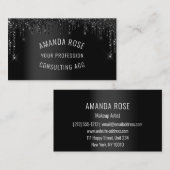 Moderne Berufliche Makeup Event Black Tropfens Par Visitenkarte (Vorne/Hinten)