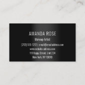 Moderne Berufliche Makeup Event Black Tropfens Par Visitenkarte (Rückseite)