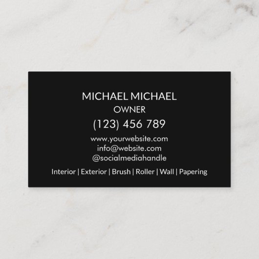 Moderne Berufliche Malereinrichtung Visitenkarte (Rückseite)