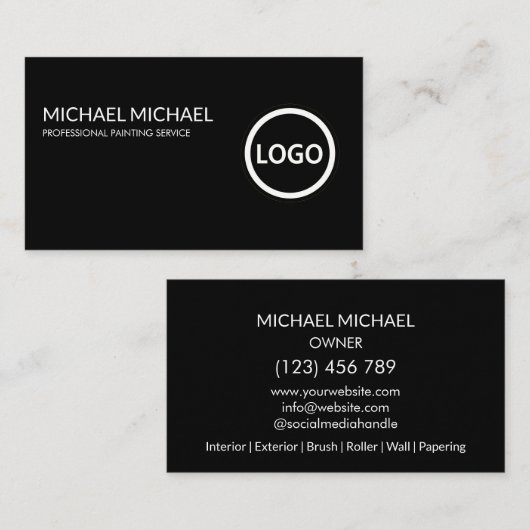 Moderne Berufliche Malereinrichtung Visitenkarte (Vorne/Hinten)