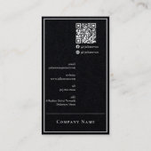 Moderne Berufliche Minimal Typografie Schwarz Visitenkarte (Rückseite)