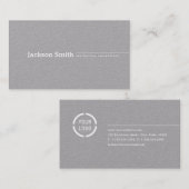 Moderne berufliche, minimalistisch-graue Geschäfts Visitenkarte (Vorne/Hinten)