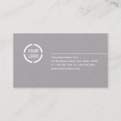 Moderne berufliche, minimalistisch-graue Geschäfts Visitenkarte (Rückseite)
