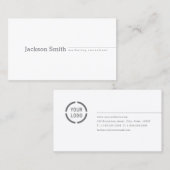 Moderne berufliche, minimalistisch-graue Geschäfts Visitenkarte (Vorne/Hinten)