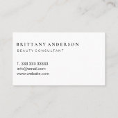 Moderne Berufliche Minimalistische Elegante Schwar Visitenkarte (Rückseite)