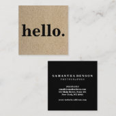 Moderne Berufliche Minimalistische Kraft Hallo Quadratische Visitenkarte (Vorne/Hinten)